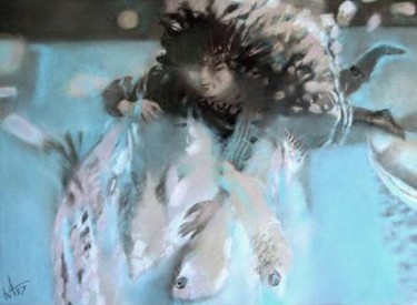 Картина под названием "Ночная рыбачка" - Yuri Afonov, Подлинное произведение искусства, Другой