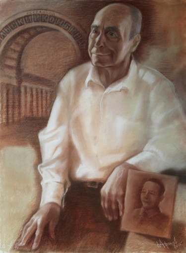 「Портрет С.Л. Щеглов…」というタイトルの絵画 Yuri Afonovによって, オリジナルのアートワーク, パステル