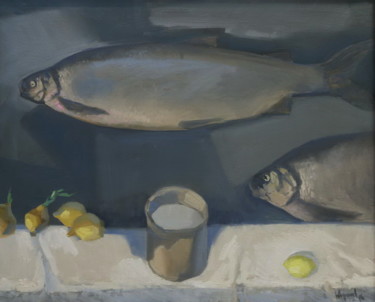 Картина под названием "Рыба Чир" - Yuri Afonov, Подлинное произведение искусства, Масло