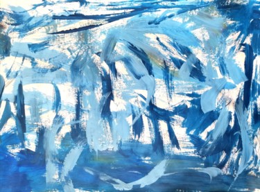 Картина под названием "Blue Abstraction no…" - Yağmur Turan, Подлинное произведение искусства, Акрил