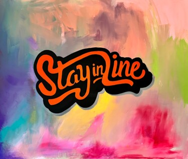 Painting titled "Stay in line" by Yağmur Turan, Original Artwork, Acrylic Mounted on Wood Stretcher frame