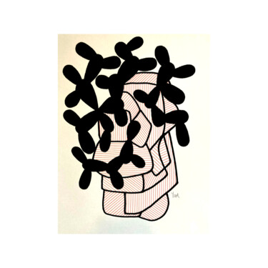 Dessin intitulée "« Succulents cactus…" par Yahia Ouled Moussa, Œuvre d'art originale, Encre