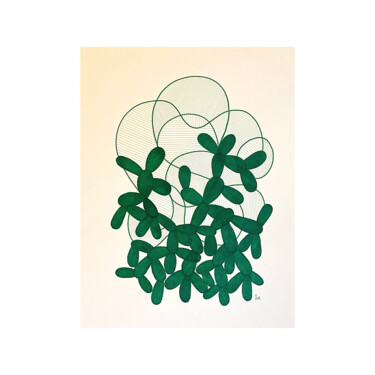 Dessin intitulée "Succulents cactus R…" par Yahia Ouled Moussa, Œuvre d'art originale, Encre