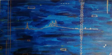 Peinture intitulée "Blue Paris" par Mademoiselllef, Œuvre d'art originale, Acrylique