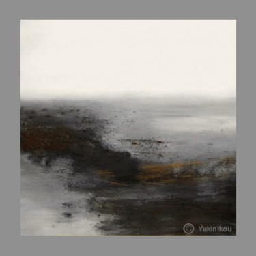 Painting titled "Brume de mer" by Yakinikou, Original Artwork, Oil Mounted on Wood Stretcher frame