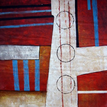 Painting titled "Abstract A03" by Yakir Zendo, Original Artwork, Acrylic Mounted on Wood Stretcher frame