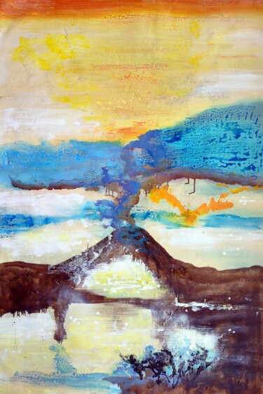 Pittura intitolato "Far mountain 001" da Yakir Zendo, Opera d'arte originale, Acrilico