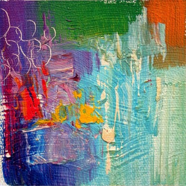 Painting titled "Abstract 905" by Yakir Zendo, Original Artwork, Oil Mounted on Wood Stretcher frame