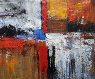 Painting titled "Abstract 321D" by Yakir Zendo, Original Artwork, Acrylic Mounted on Wood Stretcher frame