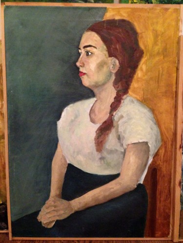 Картина под названием "девушка" - Aleksandr Yakobyuk, Подлинное произведение искусства, Масло