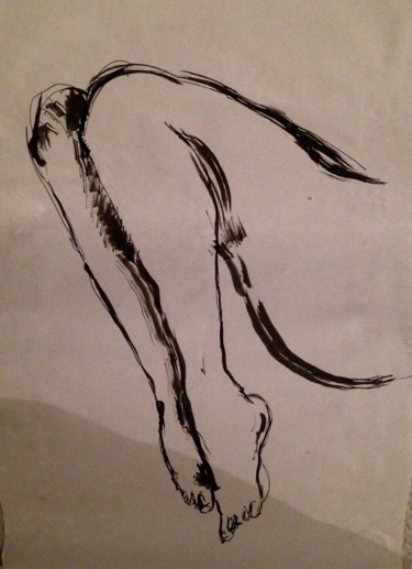 Картина под названием "ножки" - Aleksandr Yakobyuk, Подлинное произведение искусства, Чернила