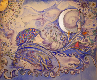 Painting titled "Follow your dreams" by Svitlana Yatsenko, Original Artwork, Watercolor