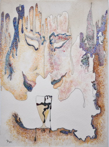 Картина под названием "Temptation" - Svitlana Yatsenko, Подлинное произведение искусства, Акварель