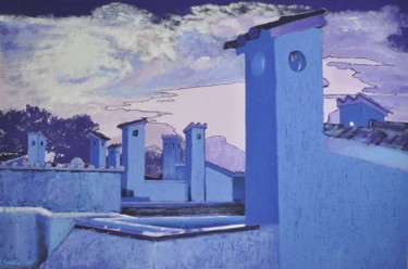 Painting titled "The roofs of Sant E…" by Svitlana Yatsenko, Original Artwork, Acrylic