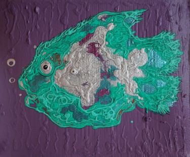 Peinture intitulée "Two-faced fish" par Svitlana Yatsenko, Œuvre d'art originale, Acrylique