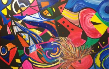 Pittura intitolato "Reverie-en-couleur-…" da Yakout Habri, Opera d'arte originale, Acrilico
