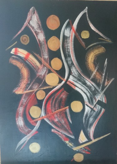 Peinture intitulée "L'or du roi Midas" par Yakout Habri, Œuvre d'art originale