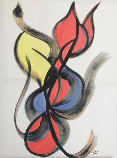 绘画 标题为“Si la cigale m'étai…” 由Yakout Habri, 原创艺术品, 丙烯