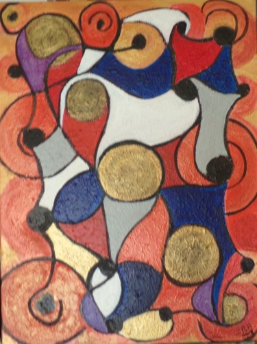 Peinture intitulée "Kaléidoscope" par Yakout Habri, Œuvre d'art originale, Acrylique