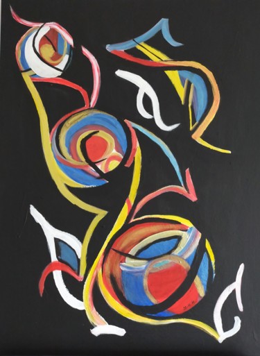 Painting titled "Arabesque" by Yakout Habri, Original Artwork, Acrylic