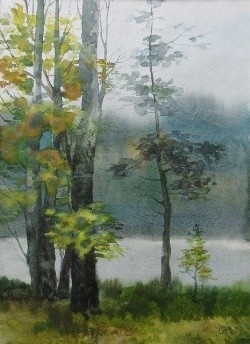 Drawing titled "Misty Morn" by Olga Yakubouskaya, Original Artwork, Other