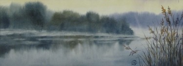 Рисунок под названием "Misty Lake" - Olga Yakubouskaya, Подлинное произведение искусства