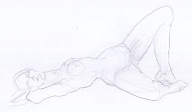 Drawing titled "Nue- une seul pose-…" by Yakzan Atassi, Original Artwork, Pencil