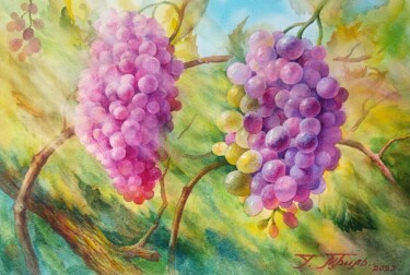Картина под названием "Вкусная ягода" - Георгий Триль, Подлинное произведение искусства, Акварель