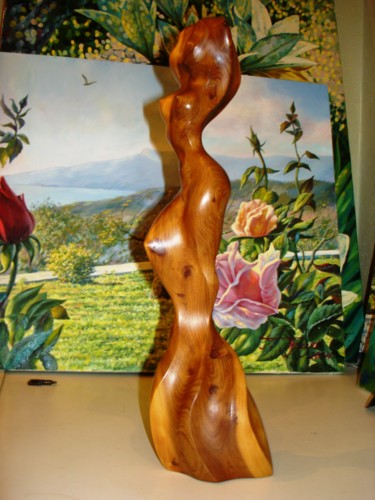 Skulptur mit dem Titel "Morning" von Georgii Tril, Original-Kunstwerk, Holz