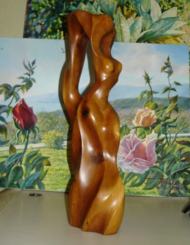 Skulptur mit dem Titel "Подсвечник (candles…" von Georgii Tril, Original-Kunstwerk, Holz