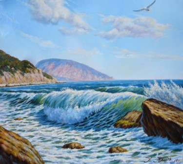 Картина под названием "Волна" - Георгий Триль, Подлинное произведение искусства, Масло