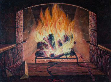 Картина под названием "Теплый вечер" - Георгий Триль, Подлинное произведение искусства, Масло Установлен на Деревянная рама…