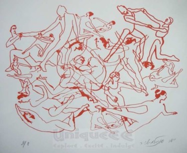 Printmaking titled "Let's Dance (2)" by Yamy Engelmeyer, Original Artwork