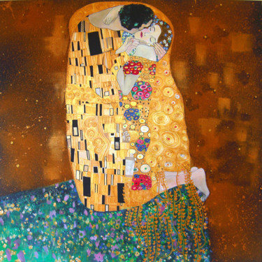 Peinture intitulée "le baiser" par Yan Bragance, Œuvre d'art originale, Acrylique