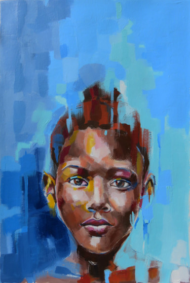 Peinture intitulée "Fille de Guyane 4 4…" par Yan Bragance, Œuvre d'art originale, Acrylique