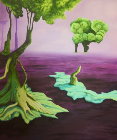 Pintura titulada "The Swamp" por Yan Cue, Obra de arte original, Oleo