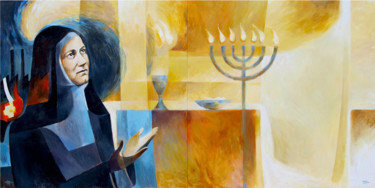 Peinture intitulée "Edith Stein" par Yan Vita, Œuvre d'art originale, Acrylique