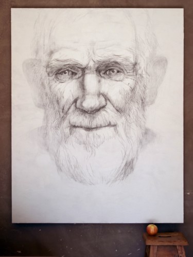 Drawing titled "Vieillard" by Yan Vita, Original Artwork, Graphite