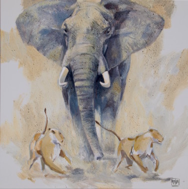 Painting titled "Elephant" by Yan Vita, Original Artwork, Acrylic