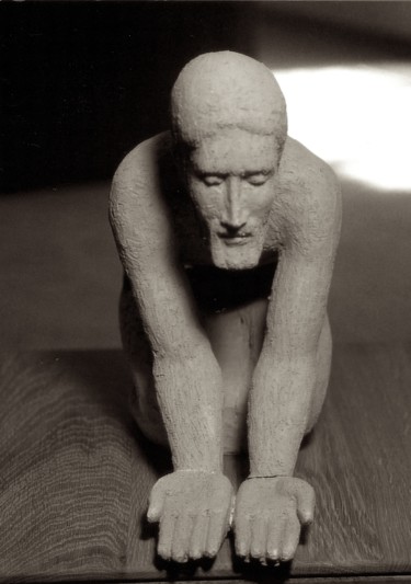 Скульптура под названием "Prière . Passion du…" - Yan Vita, Подлинное произведение искусства, Терракота