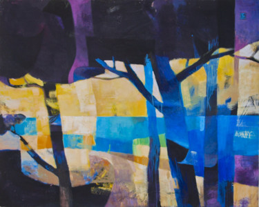 Painting titled "Under the pines" by Yan Vita, Original Artwork, Acrylic