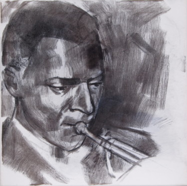 Dibujo titulada "Jazz" por Yan Vita, Obra de arte original, Carbón