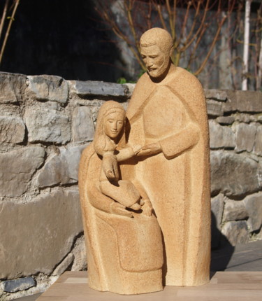 Скульптура под названием "Sainte famille" - Yan Vita, Подлинное произведение искусства, Терракота