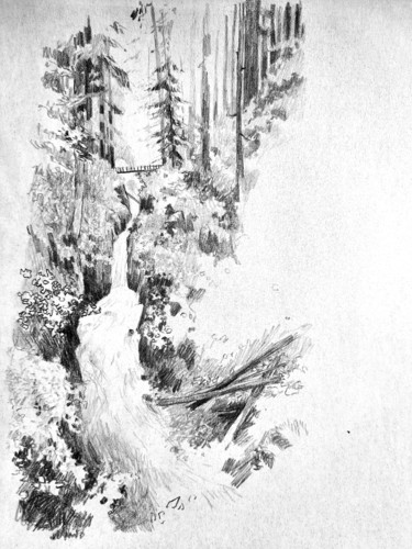 Drawing titled "Cascade" by Yan Vita, Original Artwork, Pencil