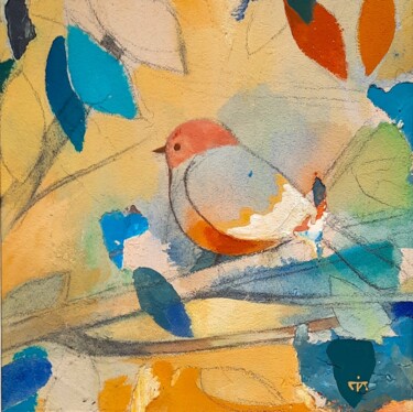 Peinture intitulée "Little bird" par Yan Vita, Œuvre d'art originale, Acrylique