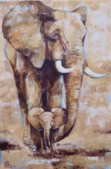 Peinture intitulée "éléphant 3" par Yan Vita, Œuvre d'art originale, Acrylique