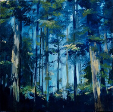 Painting titled "Blue Forest" by Yan Vita, Original Artwork, Acrylic