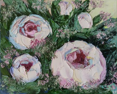 Painting titled "Impasto Floral Oil…" by Yana Anemona, Original Artwork, Oil