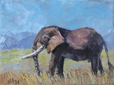 Pintura titulada "Animal Oil Painting…" por Yana Anemona, Obra de arte original, Oleo Montado en Bastidor de camilla de made…