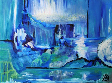 Painting titled "Glacier" by Yana Apon, Original Artwork, Oil